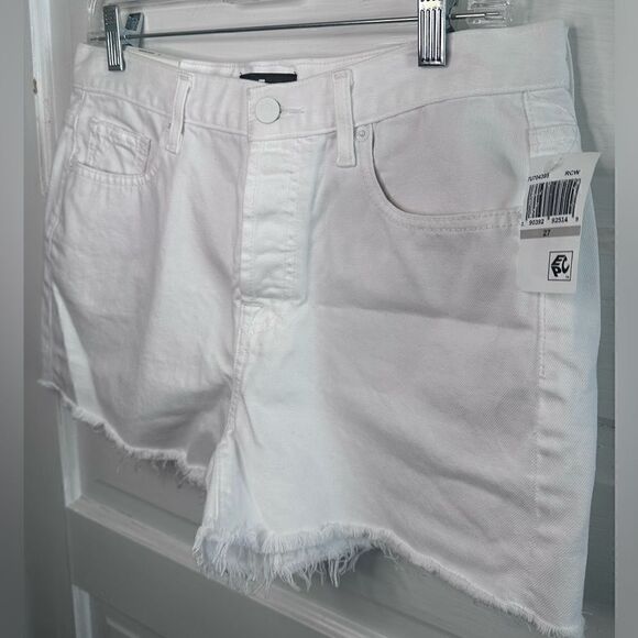 7 for All Mankind Monroe Distressed Cutoff White Denim Shorts Size 27 NWTs - Picture 3 of 8
